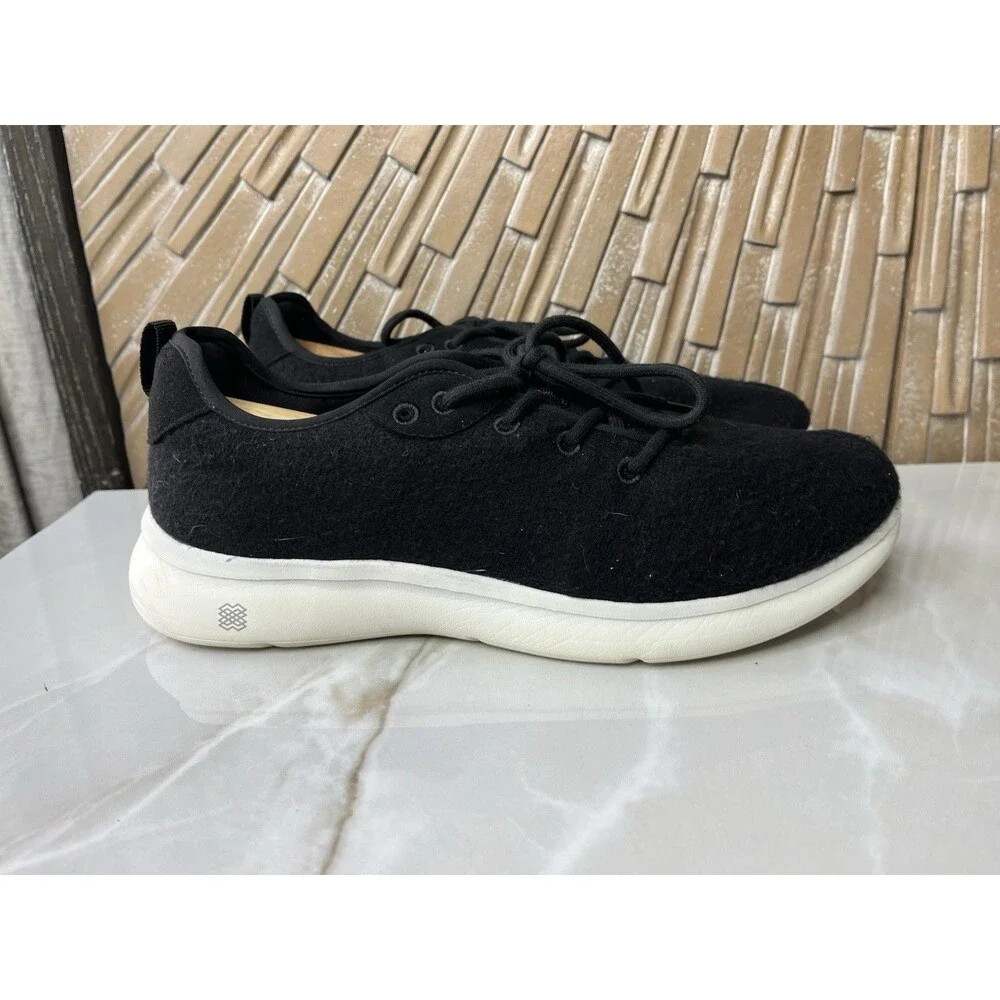 FLX Excel Men Shoes Black Wool Blend Upper Breathable Lite Sneakers 11.5 W Wide